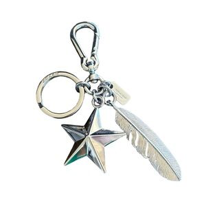 Coach Star & Feather Bag Charm Keychain